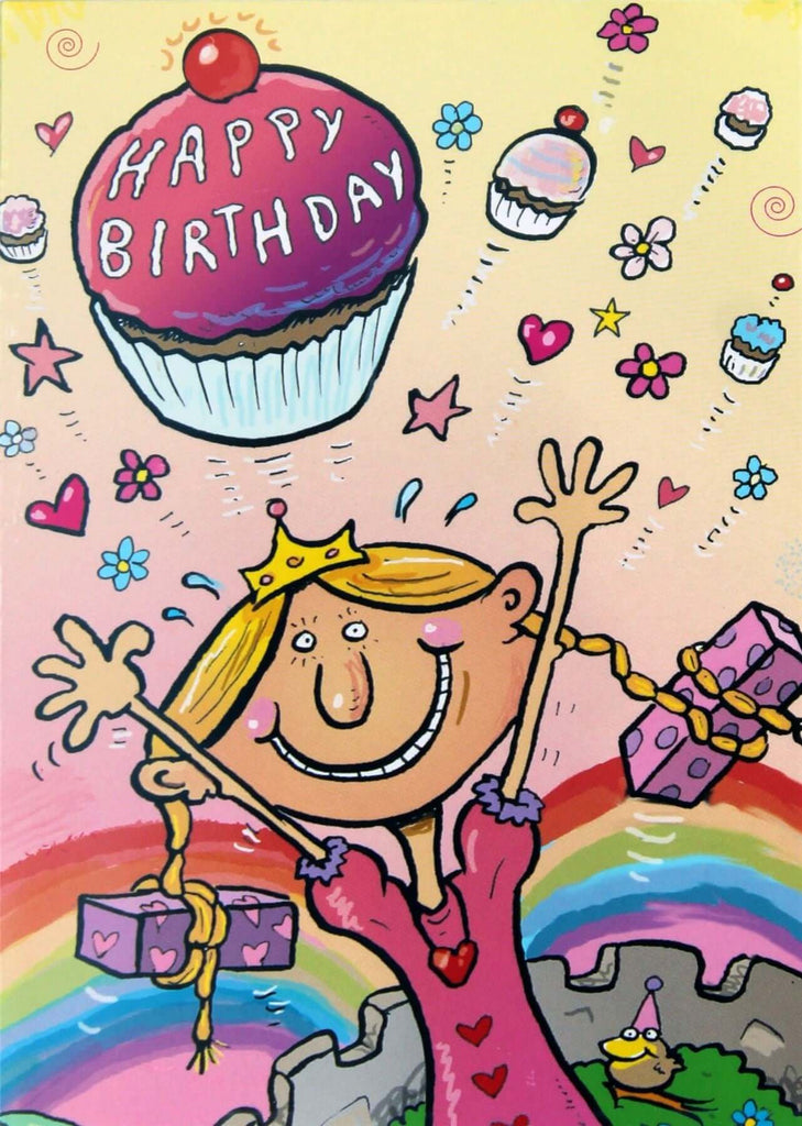 Cupcake Princess's Birthday Card (105 x 148 mm) - CuriousMinds.co.uk