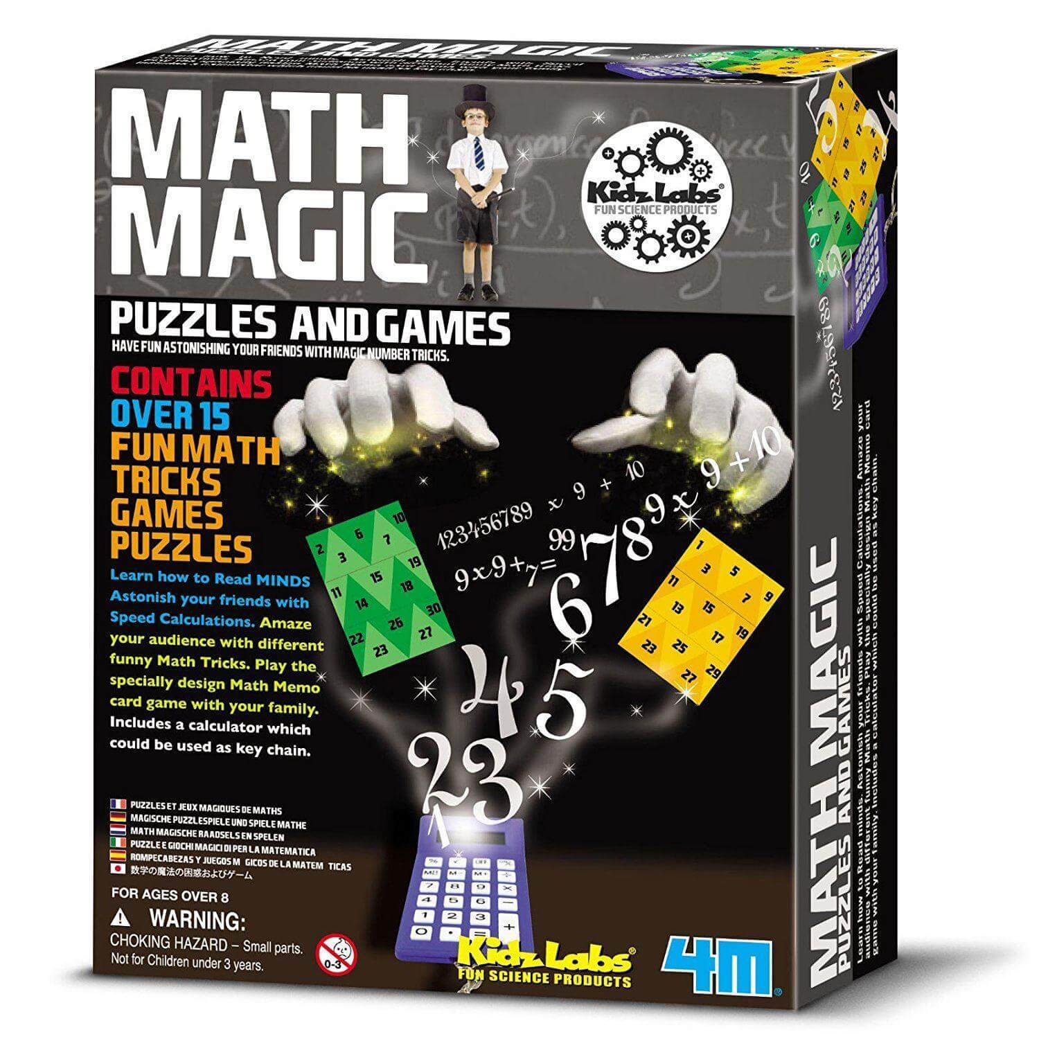 Magic Math Kids Disk 4M KidzLabs Maths Magic Kit with Tricks, Games & More for Ages 8 & Up ...